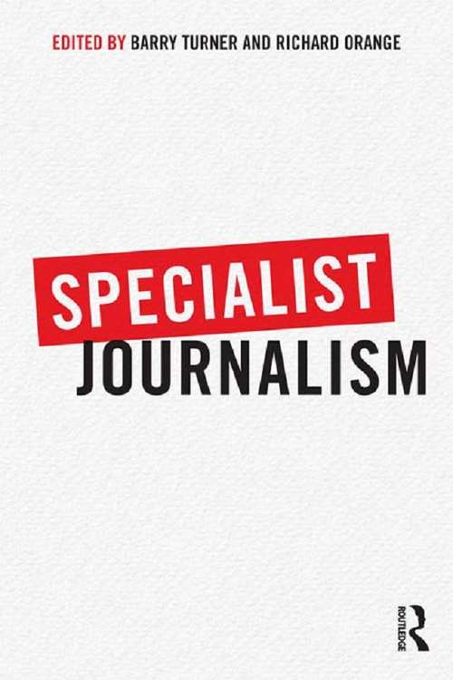 Book cover of Specialist Journalism