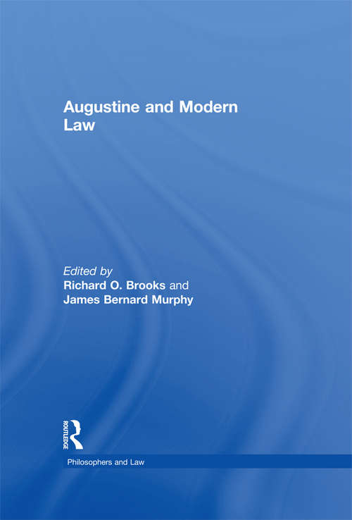 Book cover of Augustine and Modern Law
