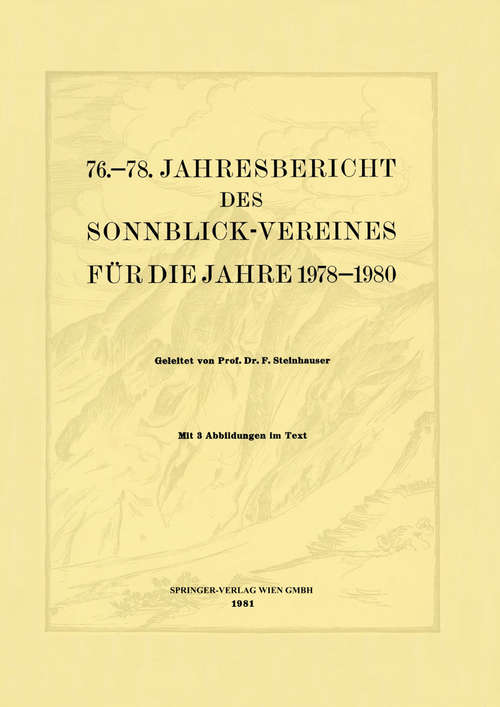 Book cover of 76.-78. Jahresbericht des Sonnblick-Vereines für die Jahre 1978-1980 (pdf) (1. Aufl. 1981) (Jahresberichte des Sonnblick-Vereines: 1978-80)
