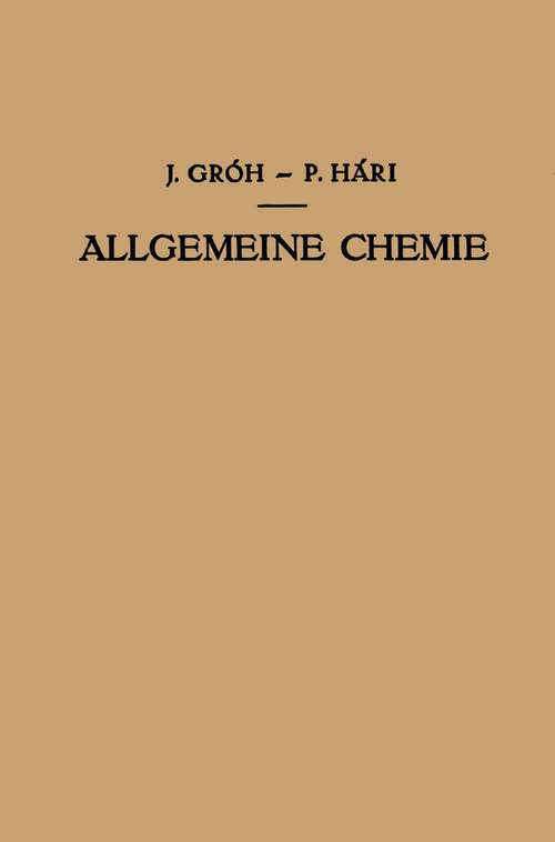 Book cover of Kurzes Lehrbuch der Allgemeinen Chemie (1923)