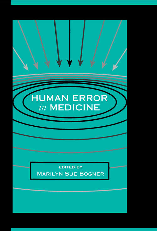 Book cover of Human Error in Medicine (2) (Human Error and Safety)