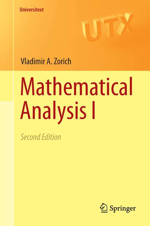 Book cover of Mathematical Analysis I (2nd ed. 2015) (Universitext)