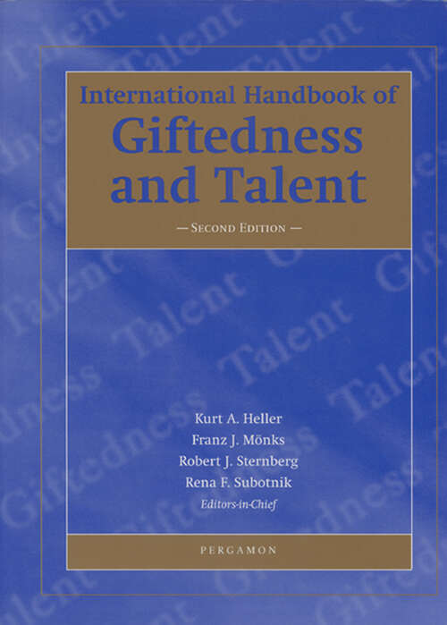 Book cover of International Handbook of Giftedness and Talent (2)