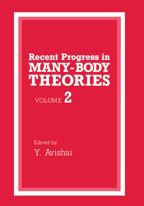 Book cover of Recent Progress in Many-Body Theories: Volume 2 (1990)
