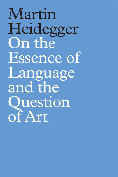 Book cover of On the Essence of Language and the Question of Art