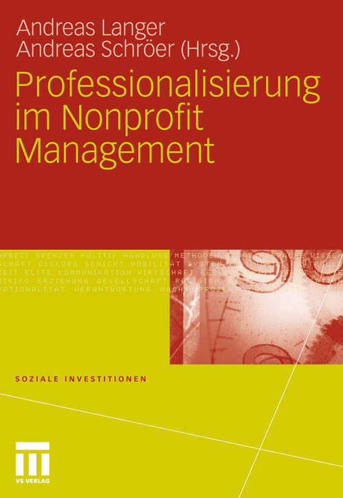 Book cover of Professionalisierung im Nonprofit Management (2011) (Soziale Investitionen)