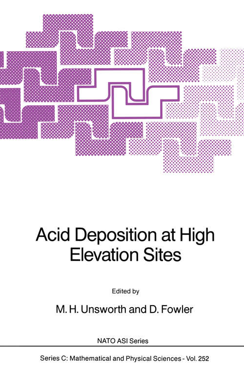 Book cover of Acid Deposition at High Elevation Sites (1988) (Nato Science Series C: #252)