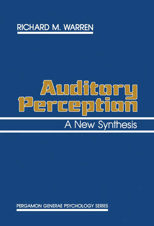 Book cover of Auditory Perception: A New Synthesis