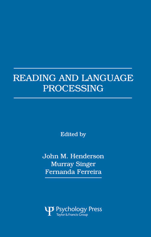 Book cover of Reading and Language Processing