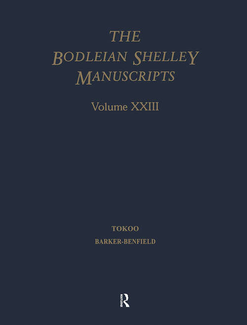 Book cover of Bod XXIII: Indexes to the Bodleian Shelley Manuscripts with Addenda, Corrigenda, List of Watermarks, and Related Bodleian