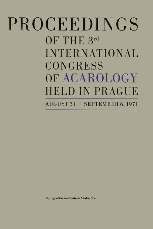 Book cover of Proceedings of the 3rd International Congress of Acarology (1973)