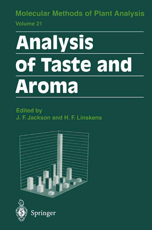 Book cover of Analysis of Taste and Aroma (2002) (Molecular Methods of Plant Analysis #21)