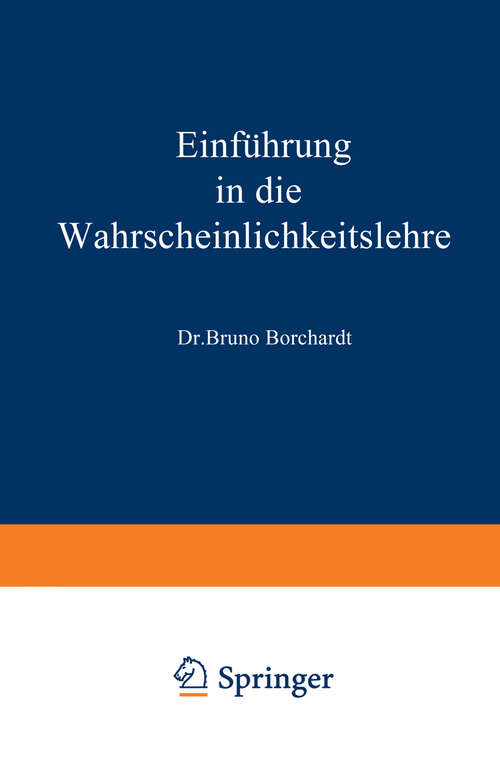 Book cover of Einführung in die Wahrscheinlichkeitslehre (1889)