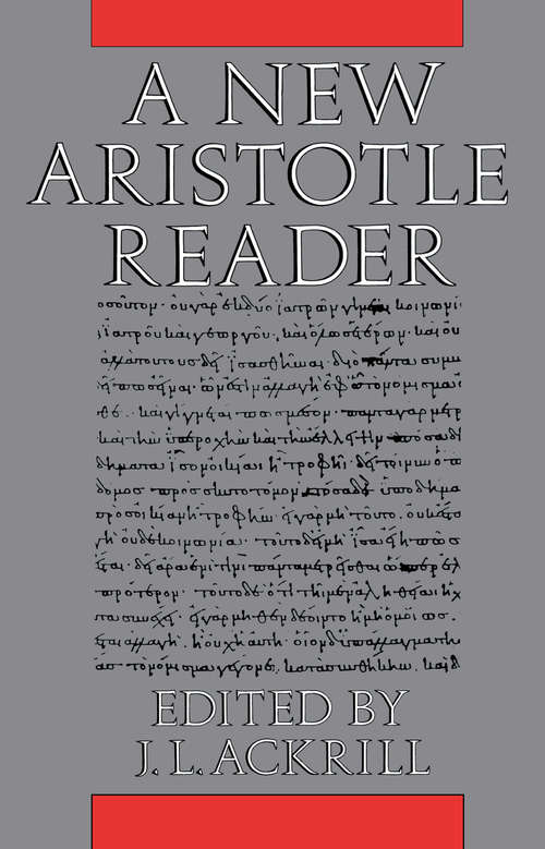 Book cover of A New Aristotle Reader