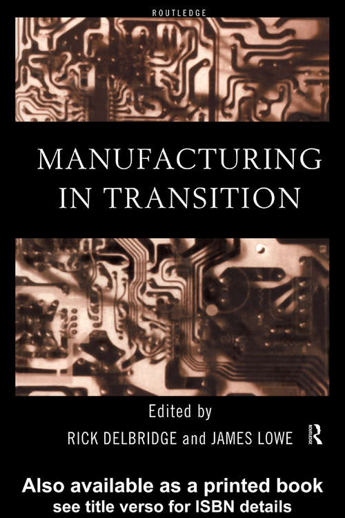 Book cover of Manufacturing in Transition