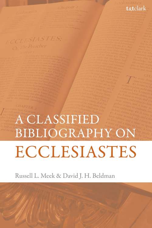 Book cover of Classified Bibliography on Ecclesiastes