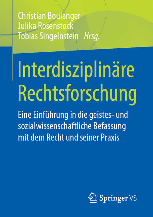 Book cover of Interdisziplinäre Rechtsforschung