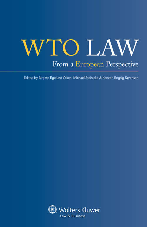 Book cover of WTO Law: From A European Perspective