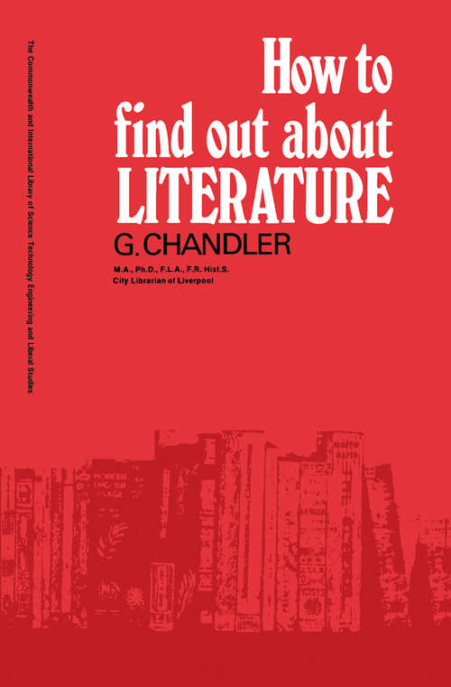 Book cover of How to Find Out About Literature
