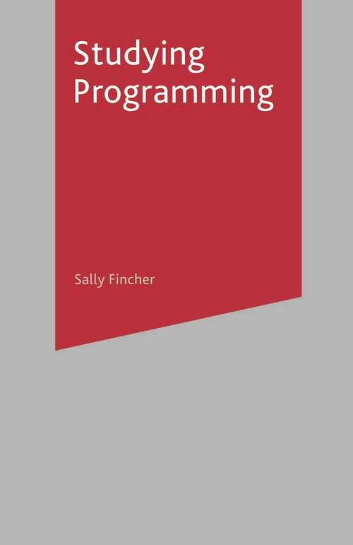 Book cover of Studying Programming (Macmillan Study Skills)