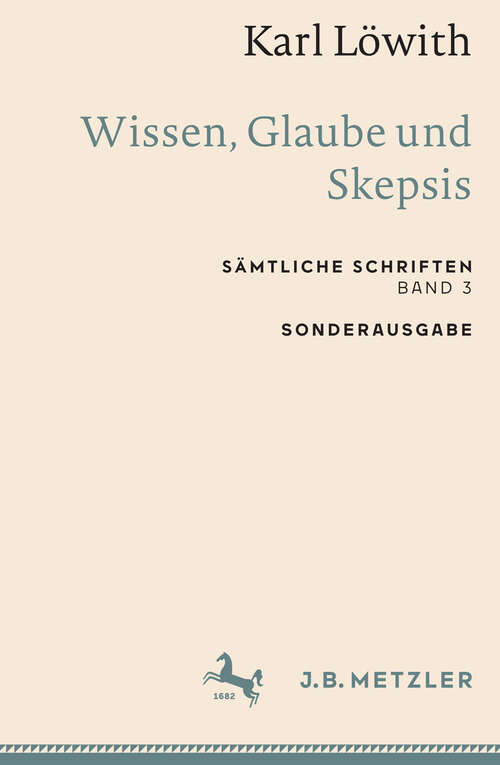 Book cover of Karl Löwith: Sämtliche Schriften, Band 3 (1. Aufl. 2022)