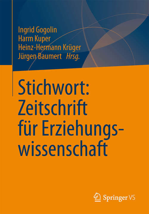 Book cover of Stichwort: Zeitschrift für Erziehungswissenschaft (2013)