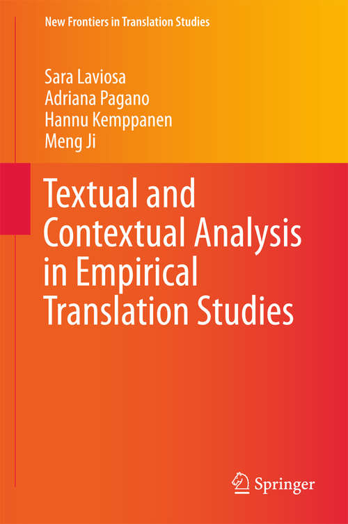 Book cover of Textual and Contextual Analysis in Empirical Translation Studies (New Frontiers in Translation Studies)