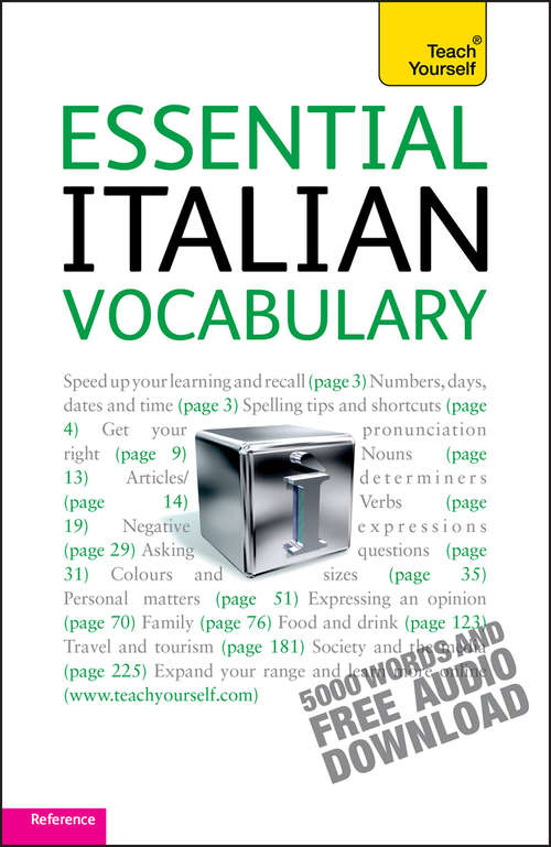 Book cover of Essential Italian Vocabulary: Teach Yourself (3) (Teach Yourself Language Reference)
