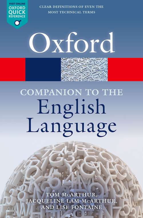 Book cover of Oxford Companion to the English Language (Oxford Quick Reference)