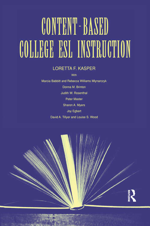 Book cover of Content-Based College ESL Instruction