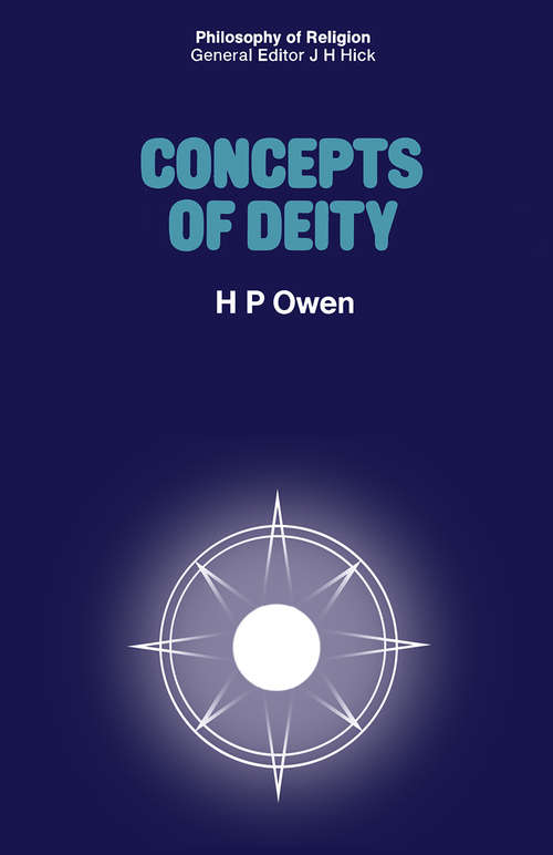 Book cover of Concepts of Deity: (pdf) (1st ed. 1971) (Philosophy of Religion Series)