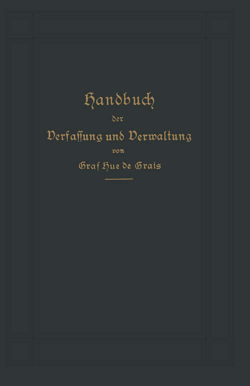 Book cover of Handbuch der Verfassung und Verwaltung in Preußen und dem Deutschen Reiche (16. Aufl. 1904)