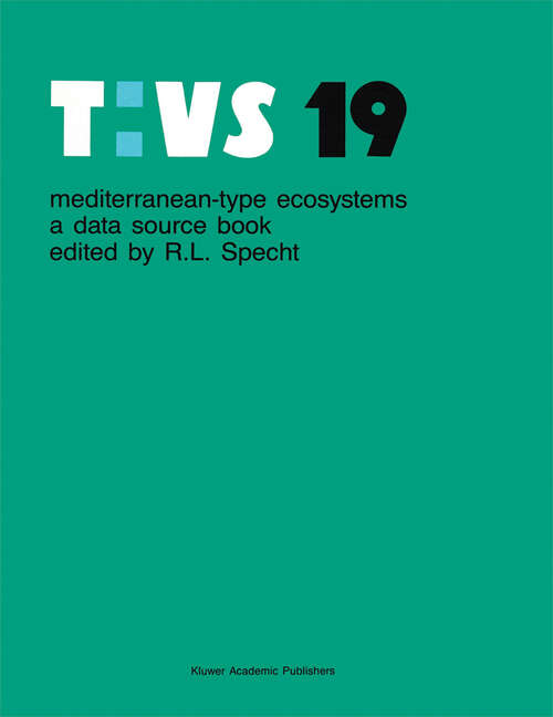 Book cover of Mediterranean-type Ecosystems: A data source book (1988) (Tasks for Vegetation Science #19)