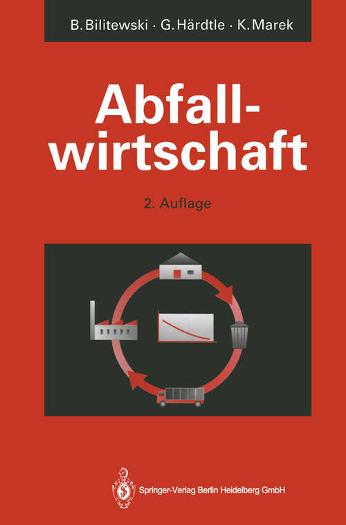 Book cover of Abfallwirtschaft: Eine Einführung (2. Aufl. 1994)