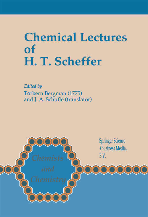 Book cover of Chemical Lectures of H.T. Scheffer (1992) (Chemists and Chemistry #14)