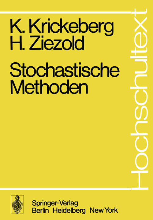 Book cover of Stochastische Methoden (1977) (Hochschultext)