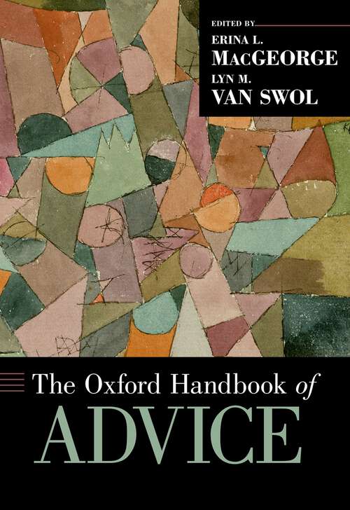 Book cover of The Oxford Handbook of Advice (Oxford Handbooks)