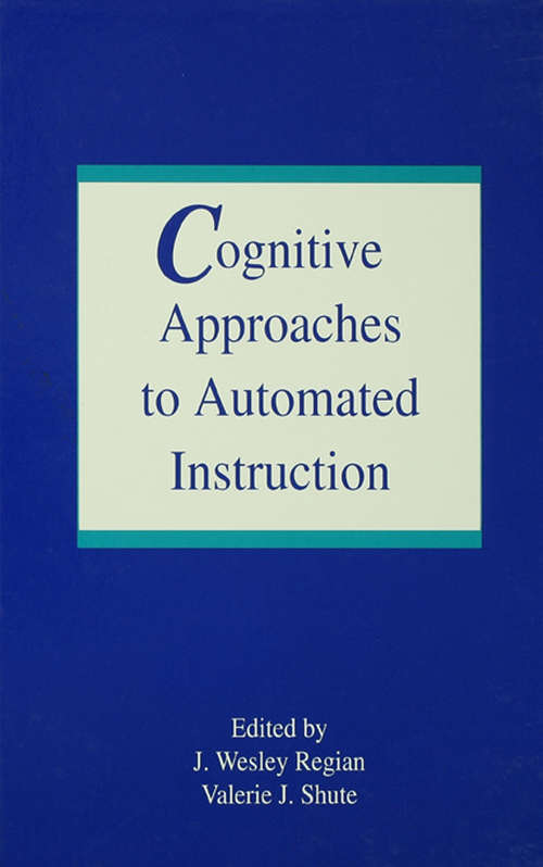 Book cover of Cognitive Approaches To Automated Instruction