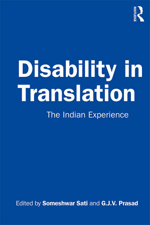 Book cover of Disability in Translation: The Indian Experience