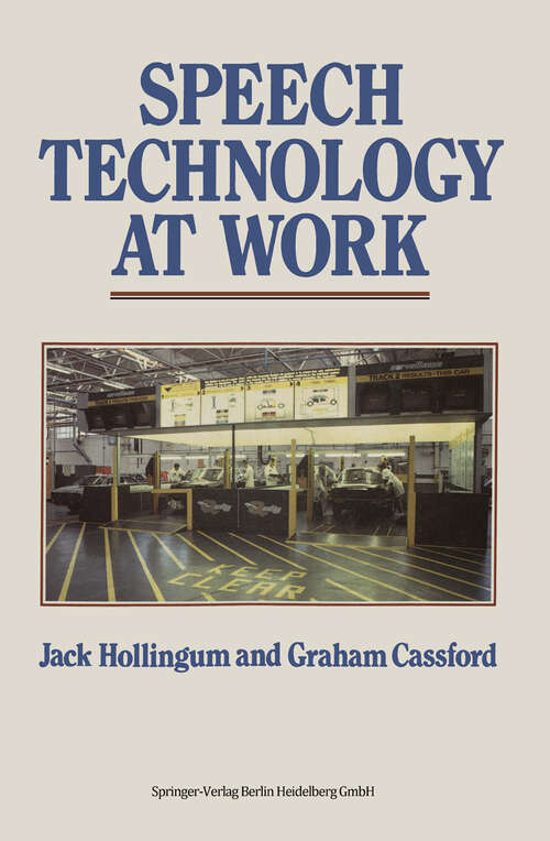 Book cover of Speech Technology at Work (1988)