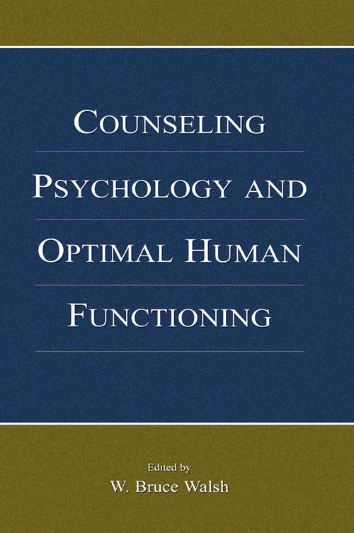 Book cover of Counseling Psychology and Optimal Human Functioning (Vocational Psychology Series)