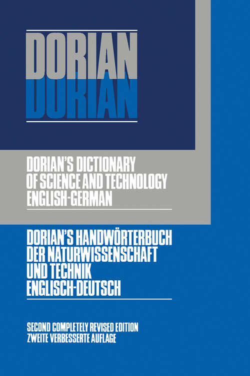 Book cover of Dictionary of Science and Technology: English-German