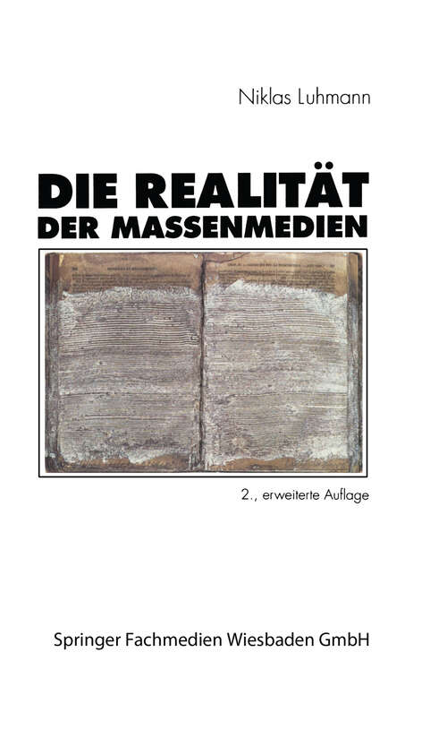 Book cover of Die Realität der Massenmedien (2. Aufl. 1996)