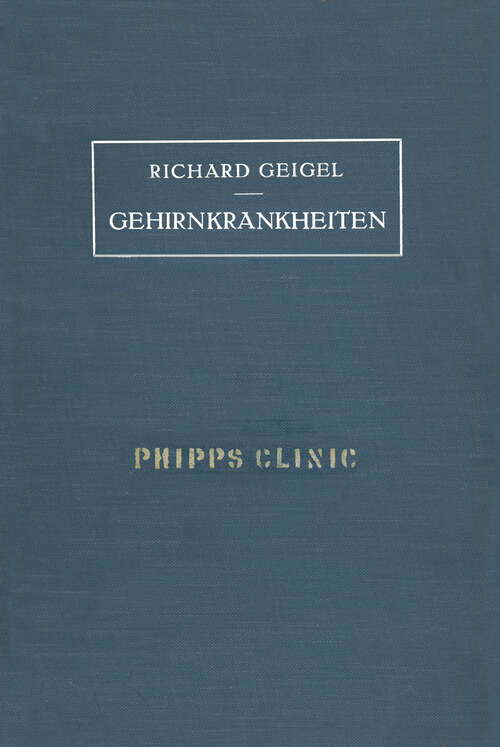 Book cover of Gehirnkrankheiten (1925)