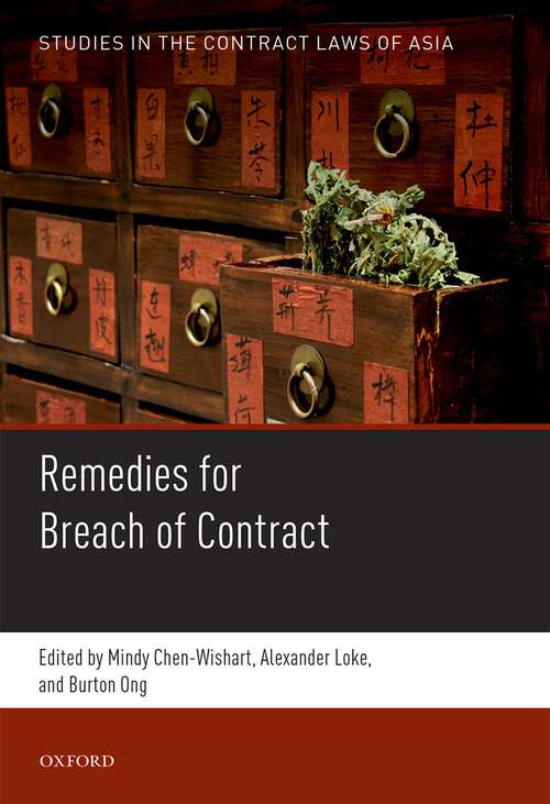 Book cover of Remedies for Breach of Contract (Studies in the Contract Law of Asia)