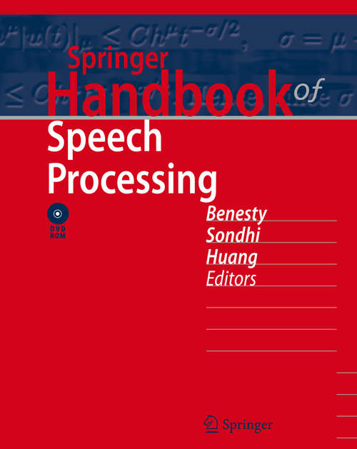 Book cover of Springer Handbook of Speech Processing (2008) (Springer Handbooks)