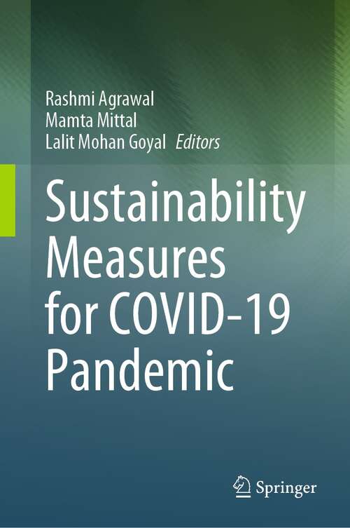 Book cover of Sustainability Measures for COVID-19 Pandemic (1st ed. 2021)