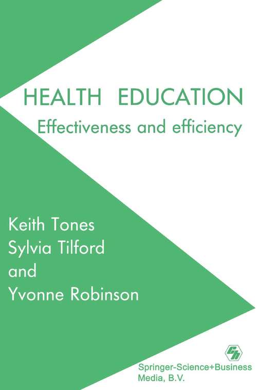 Book cover of Health Education: Effectiveness and efficiency (1990)