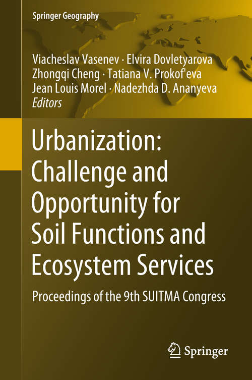 Book cover of Urbanization: Proceedings of the 9th SUITMA Congress (Springer Geography)