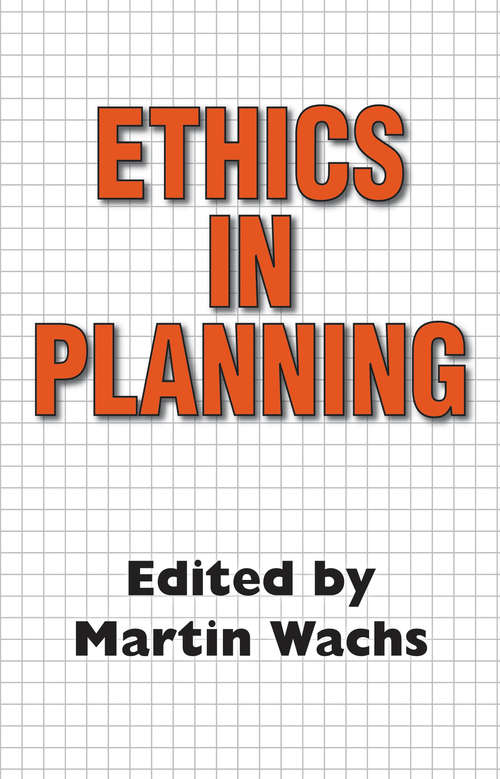 Book cover of Ethics in Planning